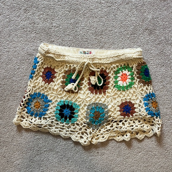 India Boutique Pants - India Boutique Multicolor Crochet Women Shorts